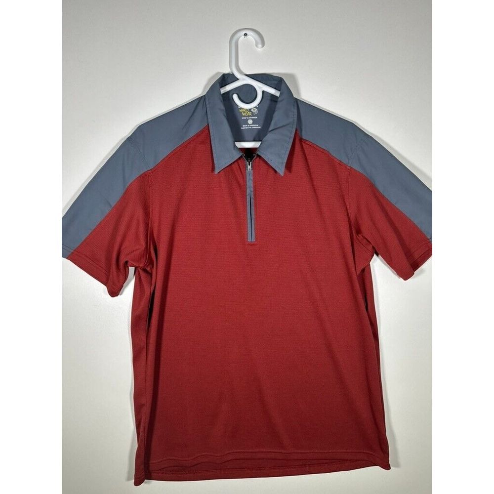Mountain Hardwear Red 1/4 Zip Polo Short Sleeve Hiking Camp Shirt Size‎ Large